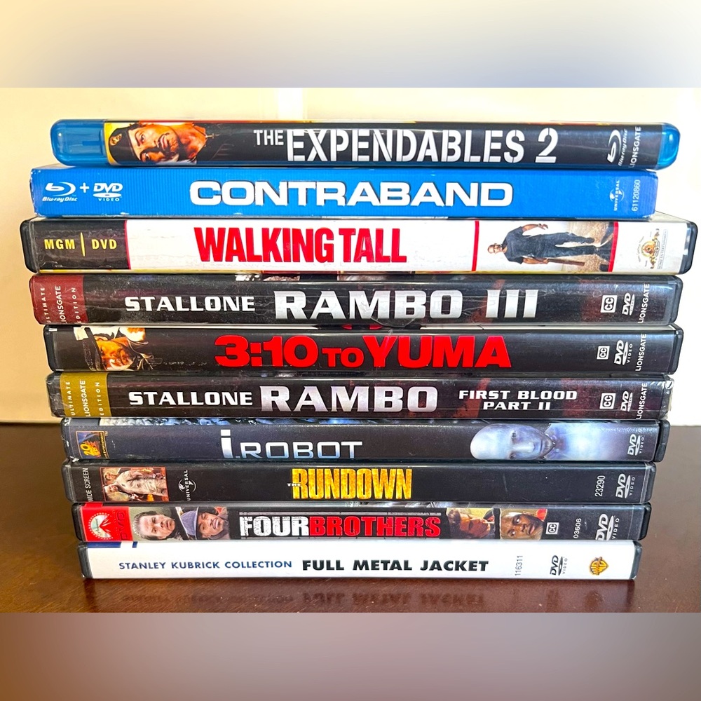 10 DVD’S/BLU-RAY’S, Action & Adventure, date night, fun, movie night